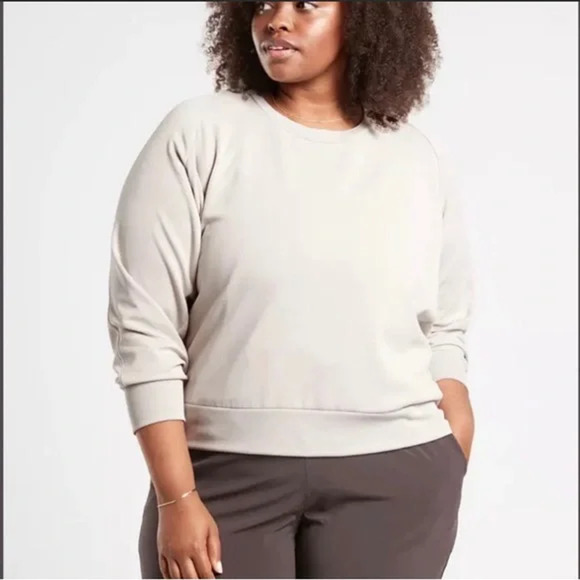 Athleta Seasoft Scoop Neck Sweatshirt Womens‎ Plus 2X Abalone NEW - Picture 1 of 13